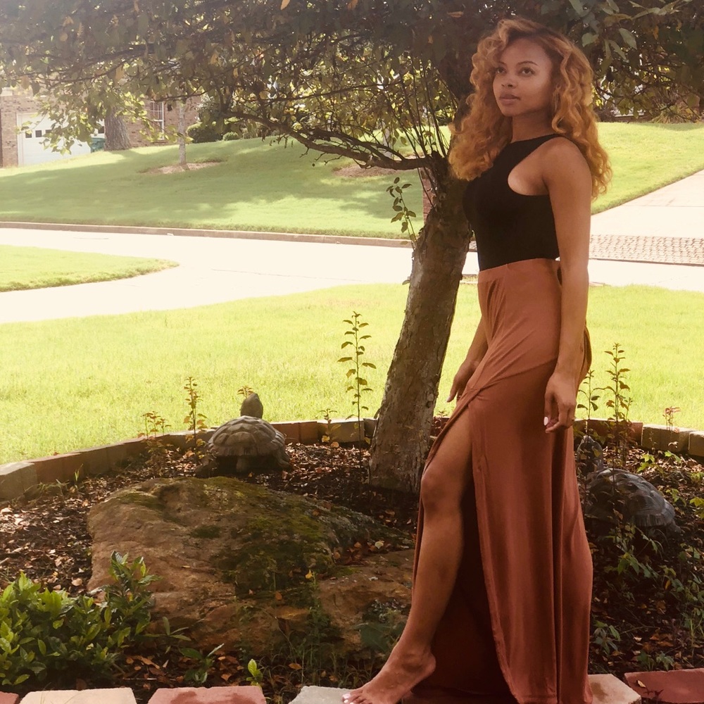 Rust maxi skirt